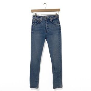 GRLFRND Blue Mid-Wash Karolina High-Rise Skinny Denim Jeans Size 24